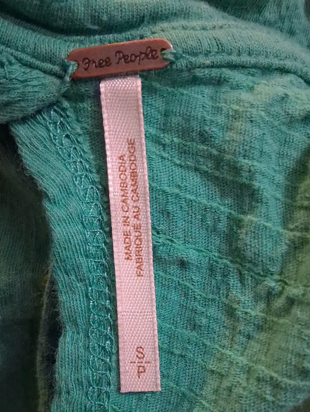 Free People Green Sleeveless Tunic with Open Back